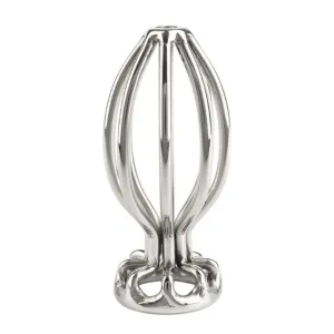 Plug anal MR. STEEL Round Wire Plug Small. design deschis cu tije din oțel inoxidabil. lungime 6.6 cm (mic). argintiu