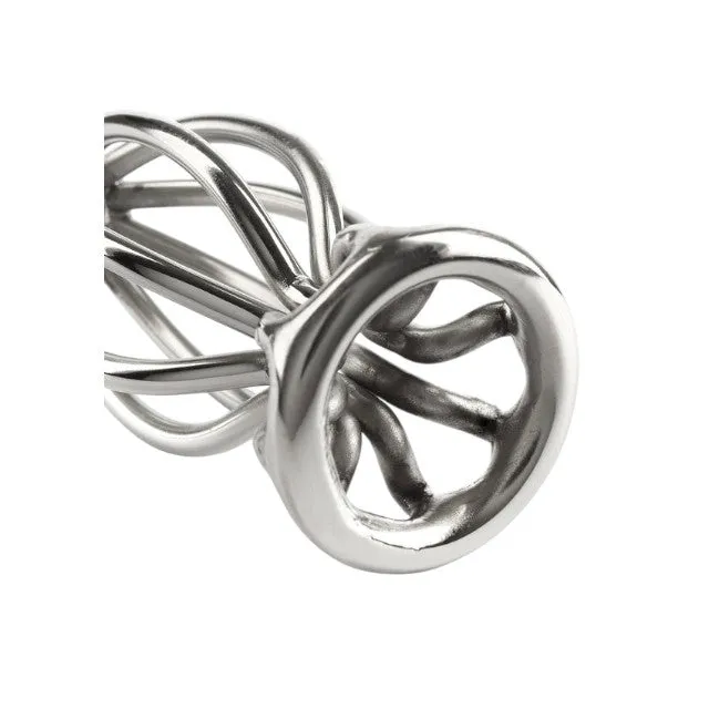 Plug anal MR. STEEL Round Wire Plug Small. design deschis cu tije din oțel inoxidabil. lungime 6.6 cm (mic). argintiu
