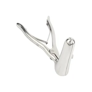 Plug anal MR. STEEL Sims Rectal Speculum. în formă de specul. din oțel inoxidabil. lungime 17 cm. argintiu