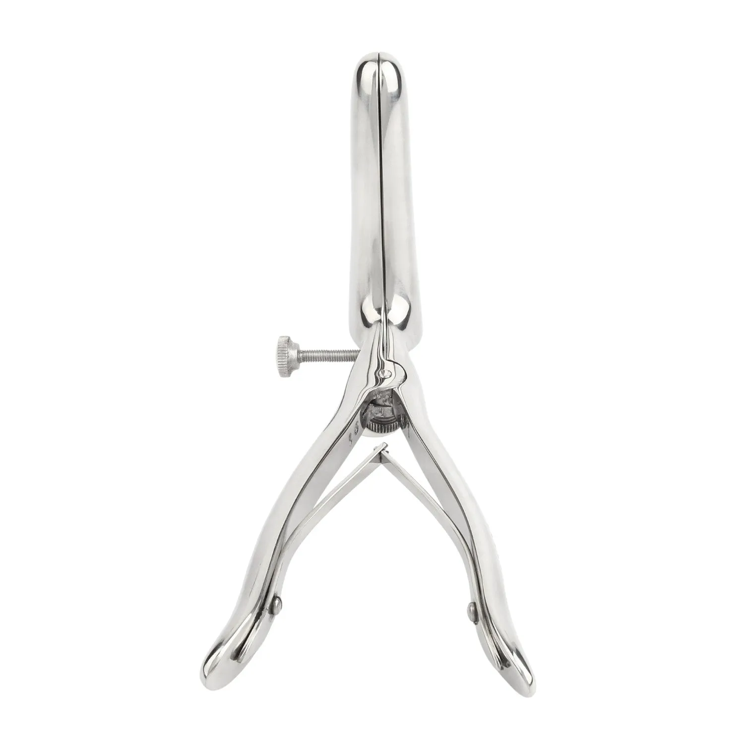 Plug anal MR. STEEL Sims Rectal Speculum. în formă de specul. din oțel inoxidabil. lungime 17 cm. argintiu