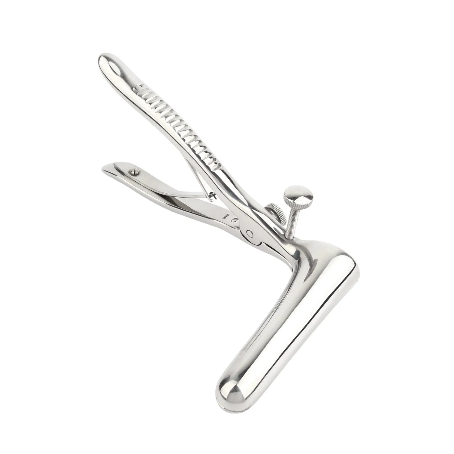 Plug anal MR. STEEL Sims Rectal Speculum. în formă de specul. din oțel inoxidabil. lungime 17 cm. argintiu