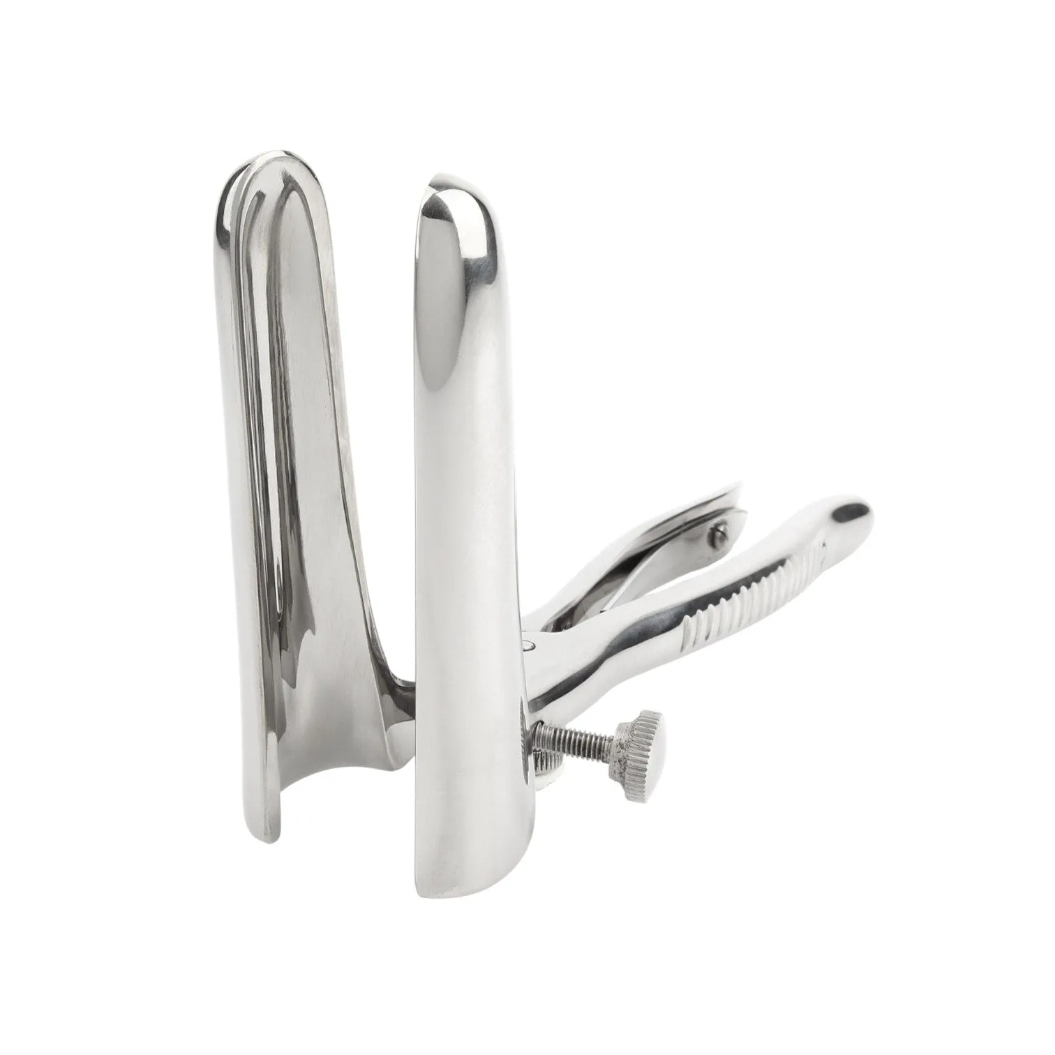 Plug anal MR. STEEL Sims Rectal Speculum. în formă de specul. din oțel inoxidabil. lungime 17 cm. argintiu