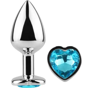 Plug anal SECRETPLAY – Blue Heart. din aluminiu ultra-neted. 7 cm