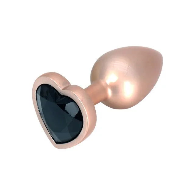 Plug anal TOYJOY Time to Shine. din aluminiu. cu bază în formă de inimă. lungime 7 cm. diametru 2.6 cm. culoare auriu (10673)