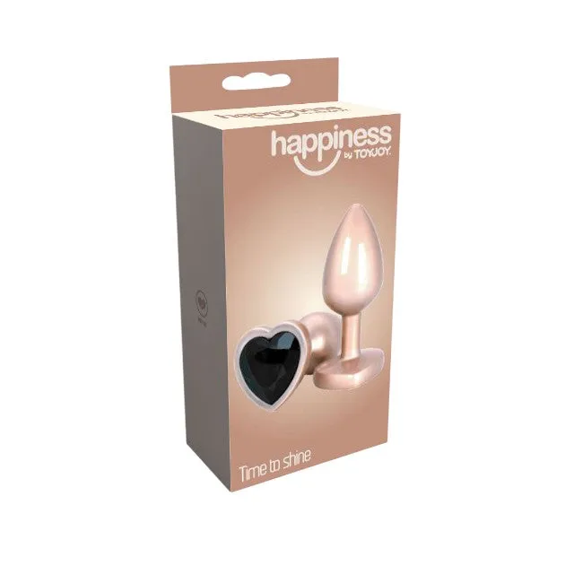 Plug anal TOYJOY Time to Shine. din aluminiu. cu bază în formă de inimă. lungime 7 cm. diametru 2.6 cm. culoare auriu (10673)