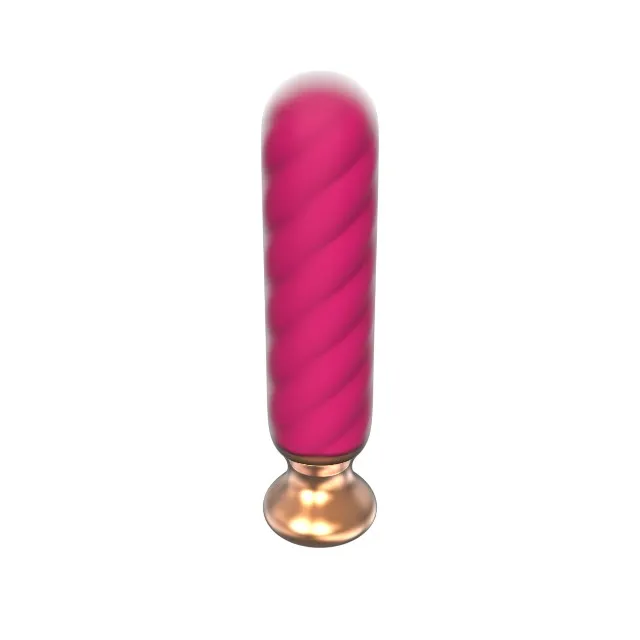 Plug anal vibrator CNT GUARD OFF Sweet Bomb Swirl. control prin aplicație. 9 funcții de vibrație. 12.7 cm. roz cu auriu