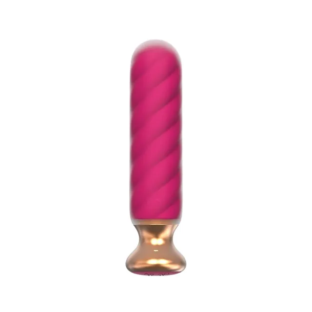 Plug anal vibrator CNT GUARD OFF Sweet Bomb Swirl. control prin aplicație. 9 funcții de vibrație. 12.7 cm. roz cu auriu