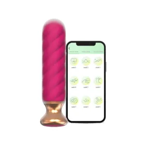 Plug anal vibrator CNT GUARD OFF Sweet Bomb Swirl. control prin aplicație. 9 funcții de vibrație. 12.7 cm. roz cu auriu