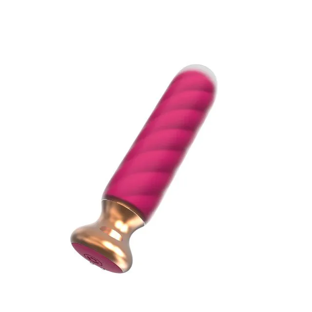 Plug anal vibrator CNT GUARD OFF Sweet Bomb Swirl. control prin aplicație. 9 funcții de vibrație. 12.7 cm. roz cu auriu