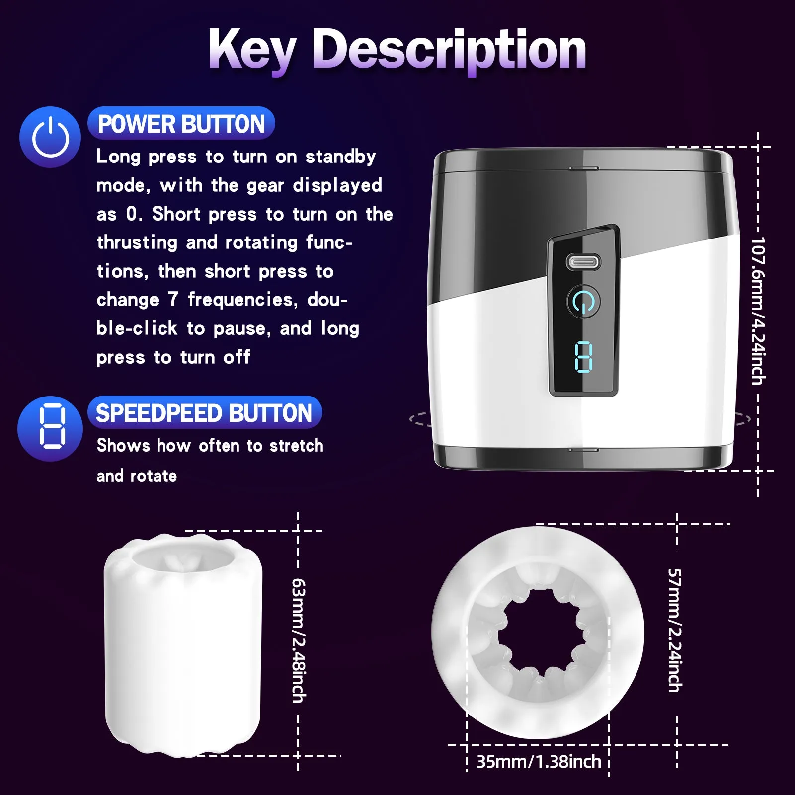 Pocket Pussy Male Masturbator Adult Stroker - Automactic Thrusting Penis Massage Sex Toys for Men
