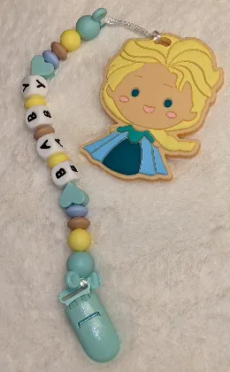Princess Silicone Teether Chewing Toy Pacifier Clip