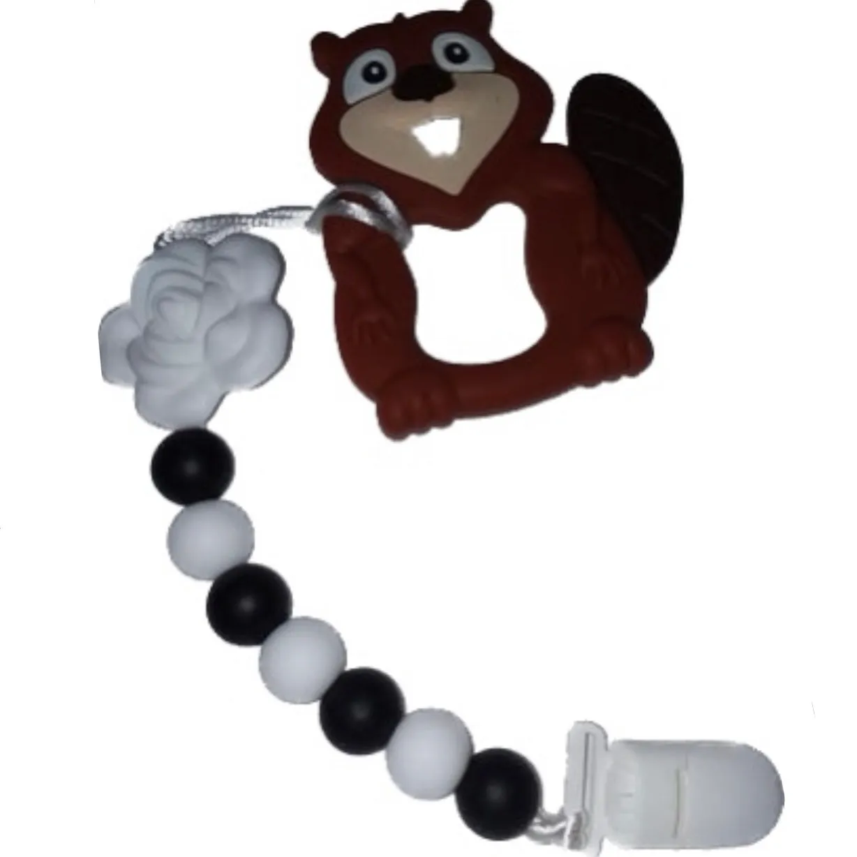 Raccoon Squirrel VARIETY Silicone Teether Chewing Toy Pacifier Clip