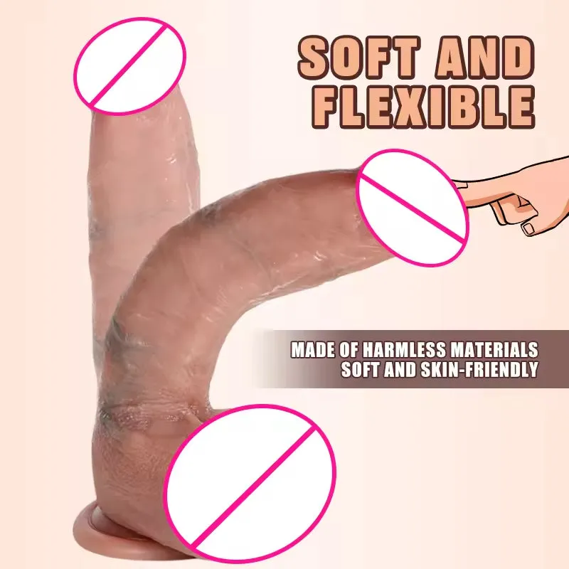 Realistic Anal Dildo Butt Plug - 7 inch Silicone Small Glans Penis Sex Toys for Women