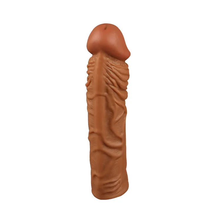 Realistic Cock Sleeve Condom Male Sex Toys - Life Size Silicone Penis Extender Sheath