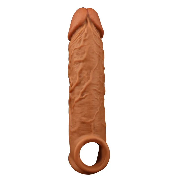 Realistic Cock Sleeve Condom Male Sex Toys - Life Size Silicone Penis Extender Sheath