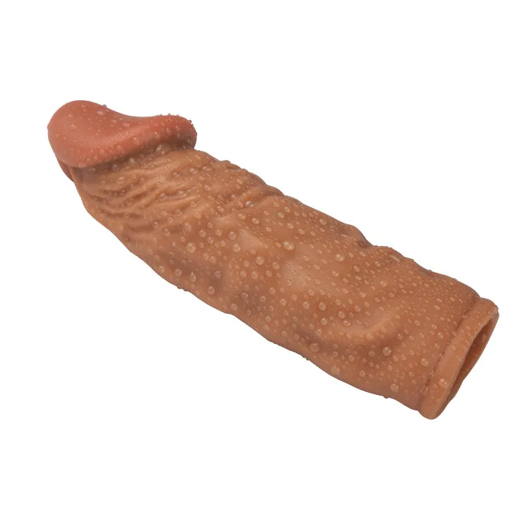 Realistic Cock Sleeve Condom Male Sex Toys - Life Size Silicone Penis Extender Sheath