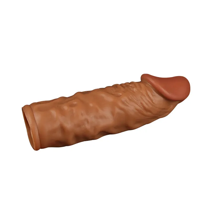 Realistic Cock Sleeve Condom Male Sex Toys - Life Size Silicone Penis Extender Sheath
