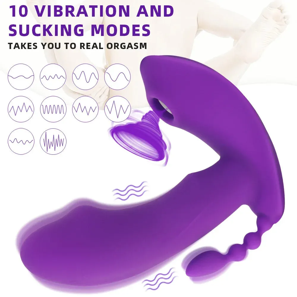 Remote Control Women Vibrator - Anal Dildo G Spot Vibrator Clit Sucking Vibrating Anal Beads Sex Toy