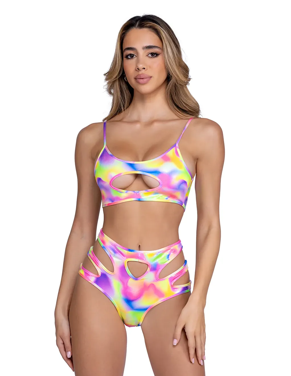 Roma Shimmer Multi-Colored Keyhole HW Panty