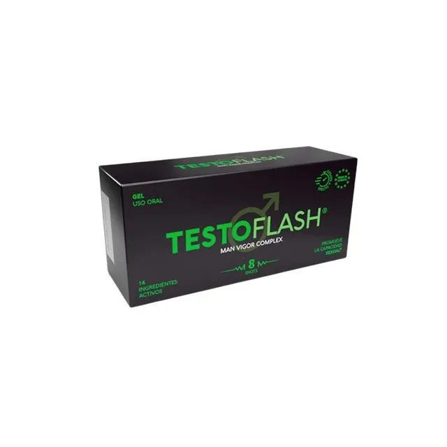 Set 8 afrodisiace shot TESTOFLASH Man Vigor. pentru testosteron. libido. întârzierea ejaculării și plăcere intensificată. 8 x 20 gr