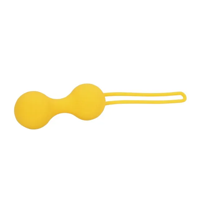 Set bile kegel LOVELINE Thumping Kegel Ball Exercise Set. pentru tonifierea mușchilor pelvieni. rezistente la apă. galben