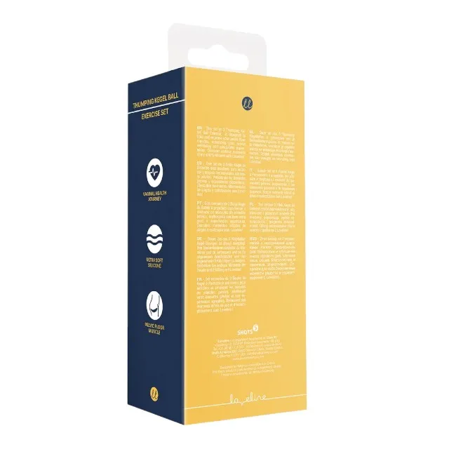 Set bile kegel LOVELINE Thumping Kegel Ball Exercise Set. pentru tonifierea mușchilor pelvieni. rezistente la apă. galben