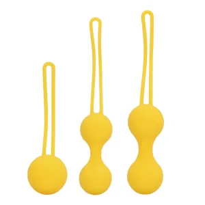 Set bile kegel LOVELINE Thumping Kegel Ball Exercise Set. pentru tonifierea mușchilor pelvieni. rezistente la apă. galben