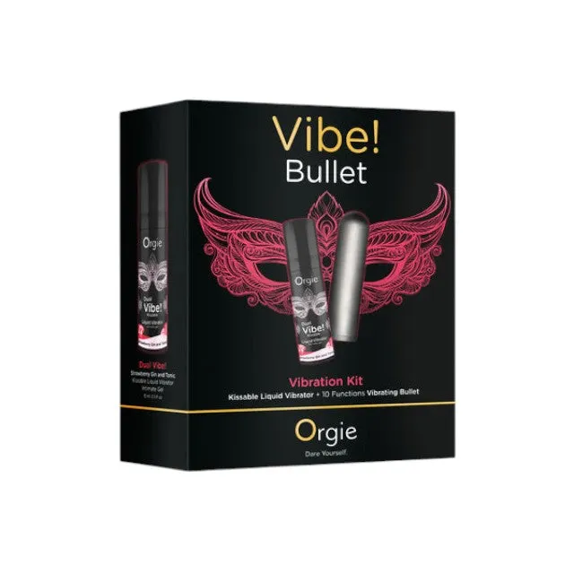 Set erotic ORGIE Vibe! Bullet. gel intim aromat Dual Vibe! cu efect de furnicături   vibrator bullet cu 10 funcții de vibrație (roz)