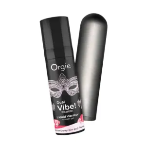 Set erotic ORGIE Vibe! Bullet. gel intim aromat Dual Vibe! cu efect de furnicături   vibrator bullet cu 10 funcții de vibrație (roz)