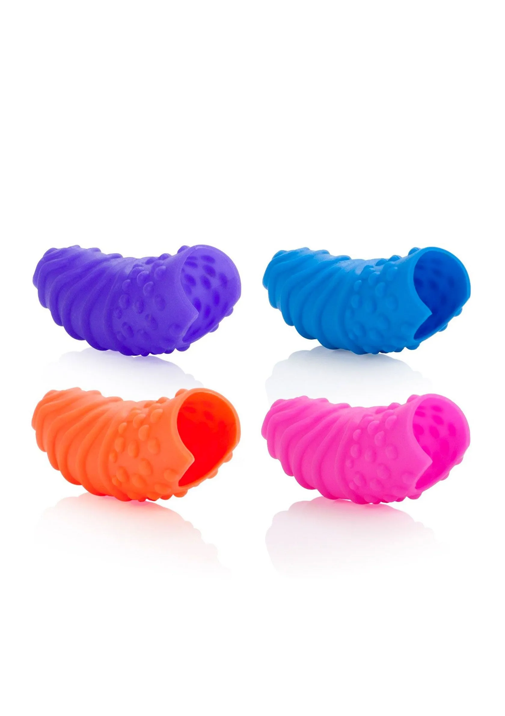 Set Of 4 Calexotics Stimulator  | Silicone Finger Swirls | Multicolours