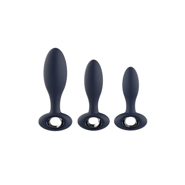 Set plug anal DREAMTOYS Startroopers Milky Way. 1 dop clasic   2 dopuri cu funcție de vibrație. 12.5 cm - 16 cm. albastru