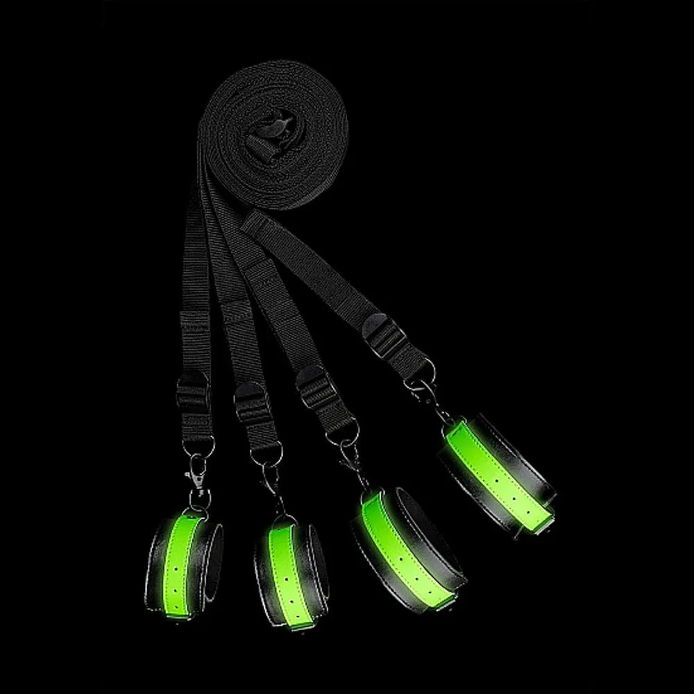 Shots Ouch! Glow in the Dark Bed Binding Restraint Kit
