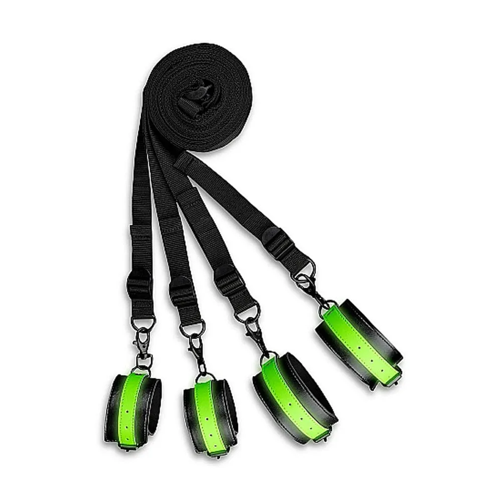 Shots Ouch! Glow in the Dark Bed Binding Restraint Kit