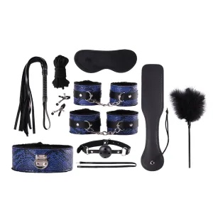 Snake Print Design Bondage Boutique Submissive Special Bondage Kit (10 Piece)