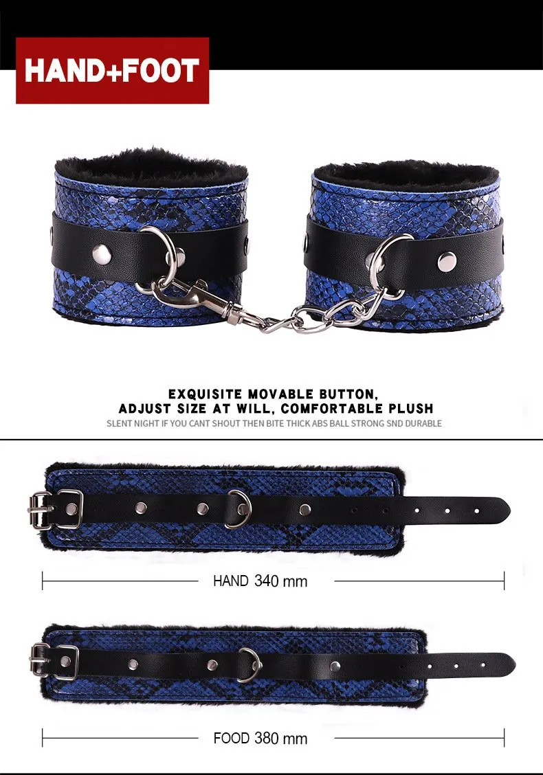 Snake Print Design Bondage Boutique Submissive Special Bondage Kit (10 Piece)