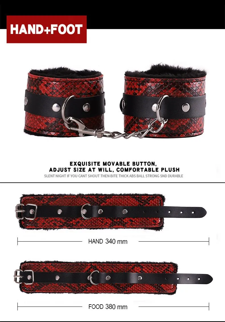 Snake Print Design Bondage Boutique Submissive Special Bondage Kit (9 Piece)