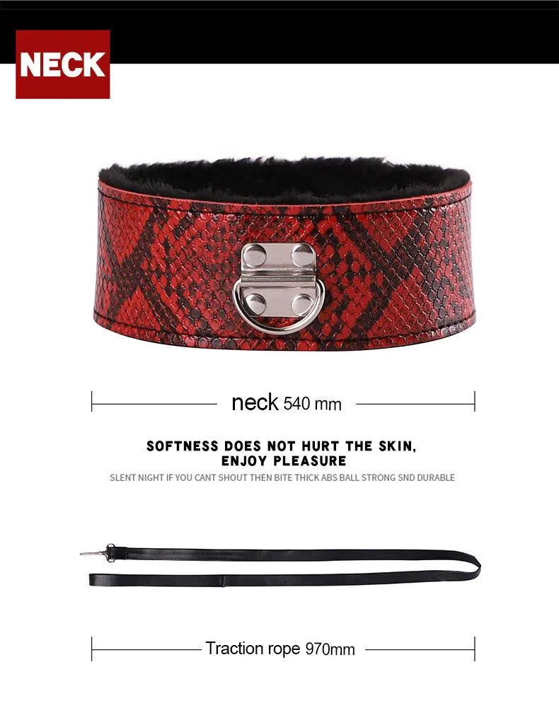 Snake Print Design Bondage Boutique Submissive Special Bondage Kit (9 Piece)