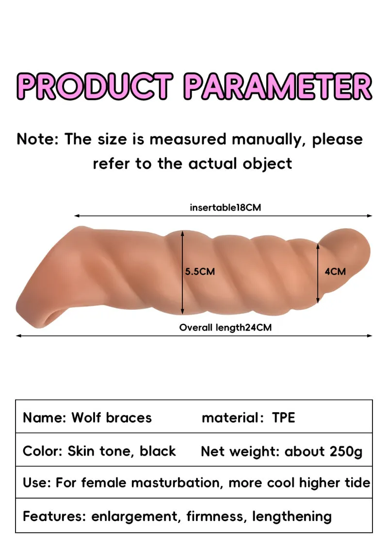 Sprial Penis Sleeve Extender Sex Toys for Men - Enhance Pegging Sexuality Couple Play