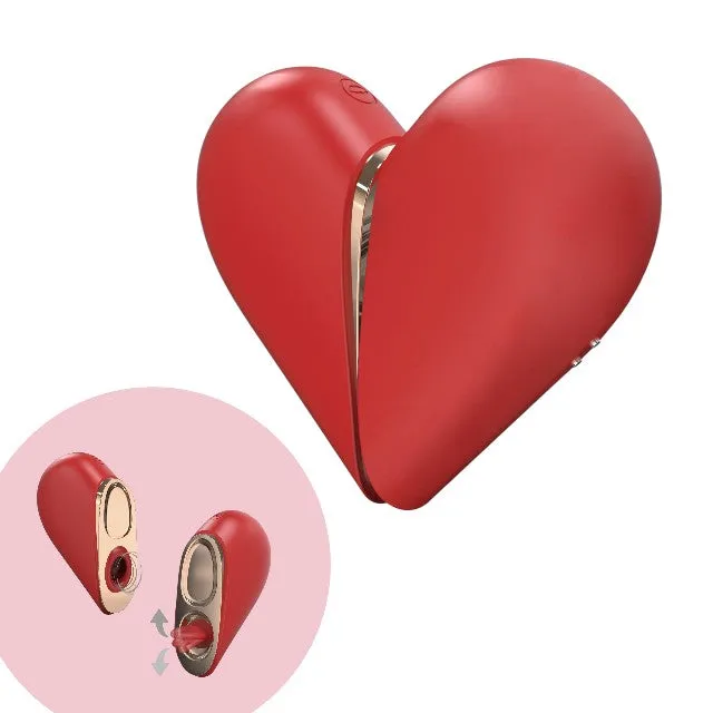 Stimulator clitoris 2 în 1 XOCOON Heartbreaker. în formă de inimă. cu funcție de simulare sex oral. 8 funcții de vibrație. roșu
