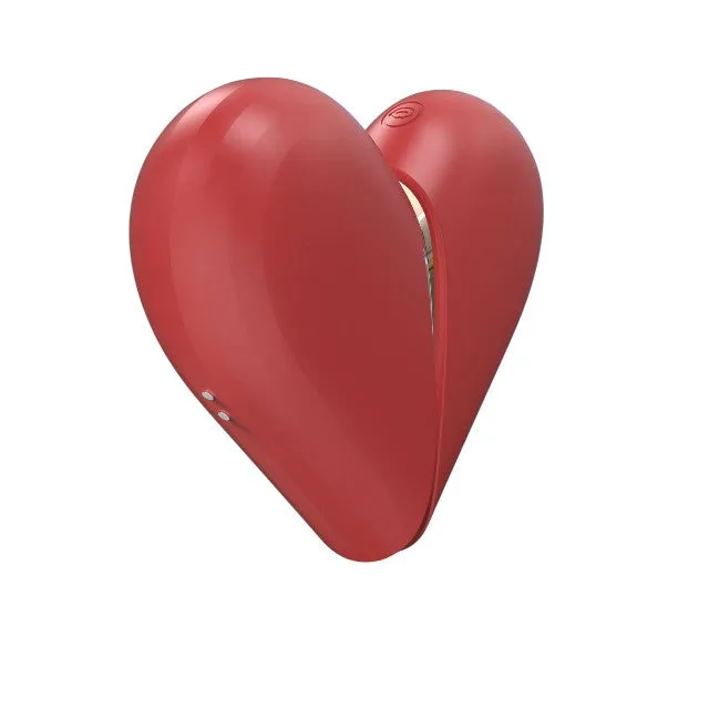 Stimulator clitoris 2 în 1 XOCOON Heartbreaker. în formă de inimă. cu funcție de simulare sex oral. 8 funcții de vibrație. roșu