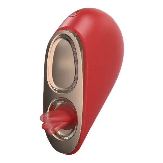 Stimulator clitoris 2 în 1 XOCOON Heartbreaker. în formă de inimă. cu funcție de simulare sex oral. 8 funcții de vibrație. roșu