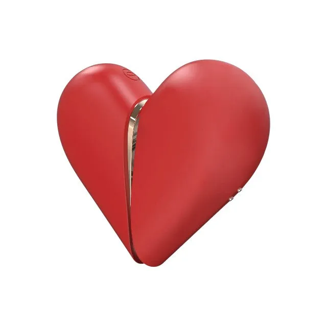 Stimulator clitoris 2 în 1 XOCOON Heartbreaker. în formă de inimă. cu funcție de simulare sex oral. 8 funcții de vibrație. roșu