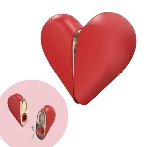 Stimulator clitoris 2 în 1 XOCOON Heartbreaker. în formă de inimă. cu funcție de simulare sex oral. 8 funcții de vibrație. roșu