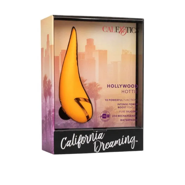 Stimulator clitoris CALEXOTICS Hollywood Hottie. cu funcție Power Boost. 10 funcții de vibrație. rezistent la apă. portocaliu