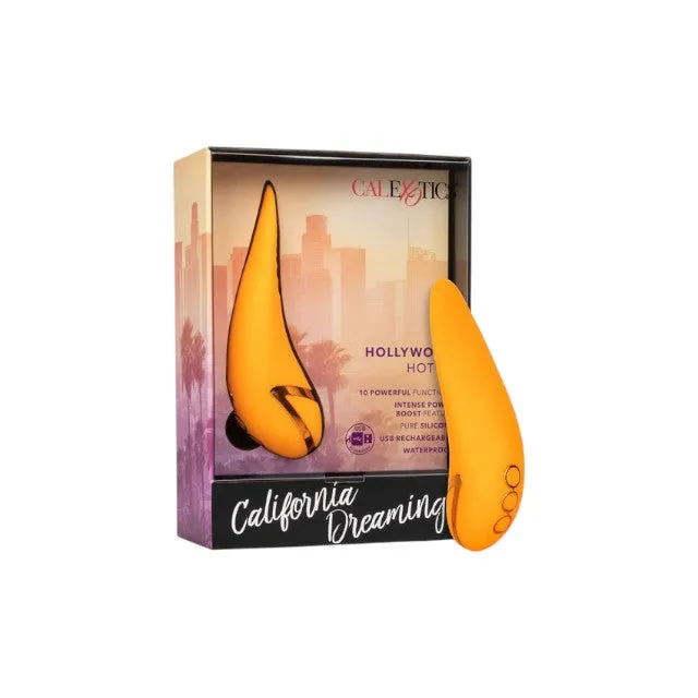 Stimulator clitoris CALEXOTICS Hollywood Hottie. cu funcție Power Boost. 10 funcții de vibrație. rezistent la apă. portocaliu