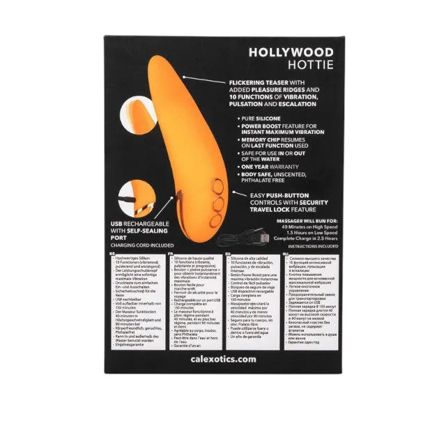 Stimulator clitoris CALEXOTICS Hollywood Hottie. cu funcție Power Boost. 10 funcții de vibrație. rezistent la apă. portocaliu