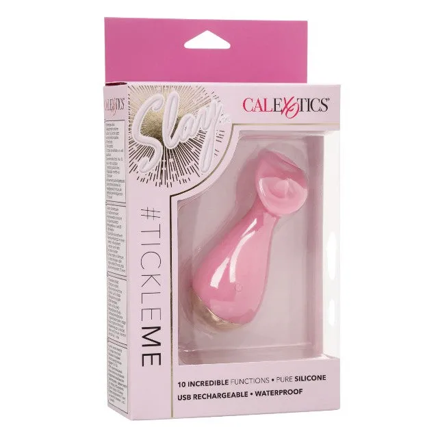 Stimulator clitoris CALEXOTICS #TICKLEME. cu funcție de simulare sex oral. 10 funcții de vibrație. rezistent la apă. culoare roz