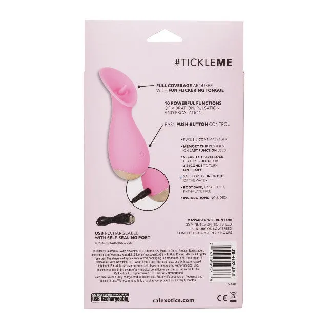 Stimulator clitoris CALEXOTICS #TICKLEME. cu funcție de simulare sex oral. 10 funcții de vibrație. rezistent la apă. culoare roz
