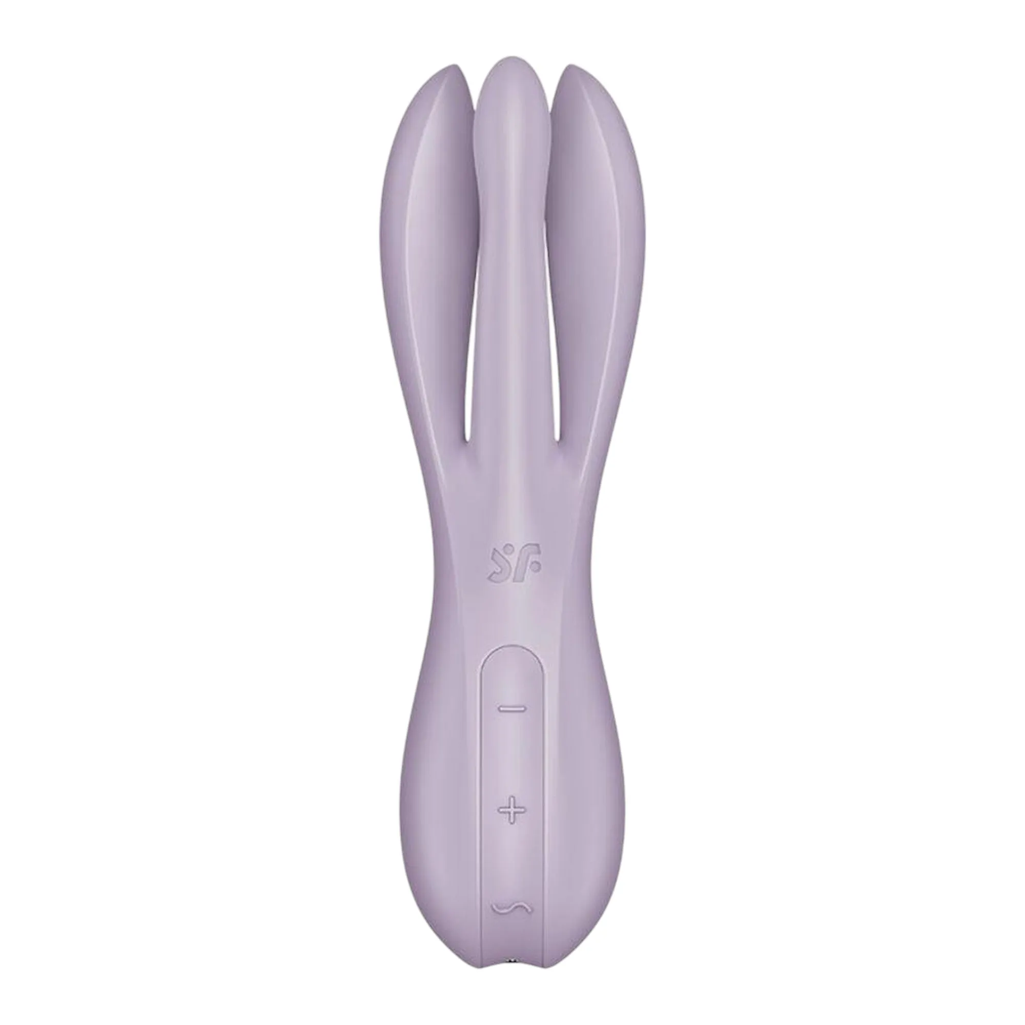 Stimulator clitoris și labii SATISFYER Threesome 2. cu 3 capete. 12 funcții de vibrație. rezistent la apă IPX7. mov violet