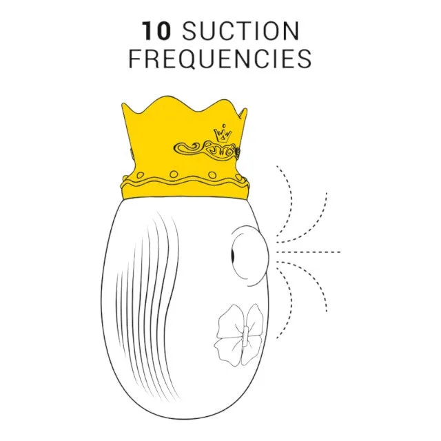 Stimulator clitoris INTENSE Clit Stimulator. design cu coroană. cu funcție de simulare sex oral. 10 funcții de aspirare. albastru cu roz